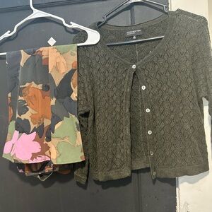 Jones New York Forest Green Knit Cardigan